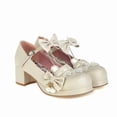 thumbnail image 2 of SACFOF Womens Sweet Cute Kawaii Platform Cosplay Shoes Chunky Mid Heels Mary Janes with Bow Buckles Strappy Pumps, 2 of 6