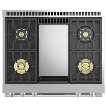 Monogram - 5.7 Cu. Ft. Freestanding Dual Fuel Convection Range with Self-Clean and 4 Burners - Stainless steel