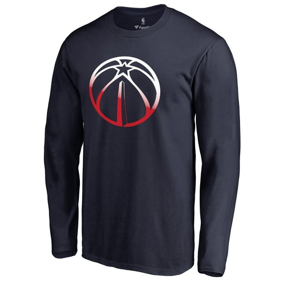 Men's Navy Washington Wizards Gradient Logo Long Sleeve T-Shirt