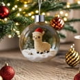 thumbnail image 2 of Christmas Snow Globe Ornament Set With Dog Animal Figures In Clear Glass Ball Featuring Santa Hat Design And Simulated Snow Scene, 2 of 3