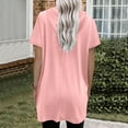 thumbnail image 3 of TYGHBN Women Summer Casual Fashion Short Sleeve Soild Color Hooded Long Double Pocket TShirt Top Set Shirt Blank Athletic Shirts Tech Pack Shirts for Women Tall Short Sleeve Tee Tops Womens Tee Tops, 3 of 6
