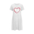 thumbnail image 4 of HomeGardon Women's Sleepwear Nightgowns for Women,Fashion Print Medium Length Dress Oversized Short Nightgown Fashion Chest Print Short Sleeve Nightdress,S-XXL, 4 of 5