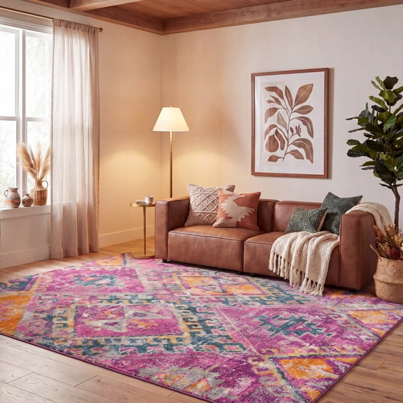 Safavieh Madison Barrfind Geometric Area Rug, Fuchsia/Blue, 8' x 10'