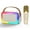 Beige-1 Mic, variant on FanFun Karaoke Machine, Mini Portable Bluetooth Speaker with Microphone, Rainbow Lights, Kids Gift