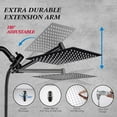 thumbnail image 6 of Shower Head,10”Rain Shower Head with Handheld Spray Combo with 11'' Angle Adjustable Extension Arm/Flow Regulator/Shower System,High Pressure Rainfall Shower Head Clean Bathroom,Matt Black, 6 of 14