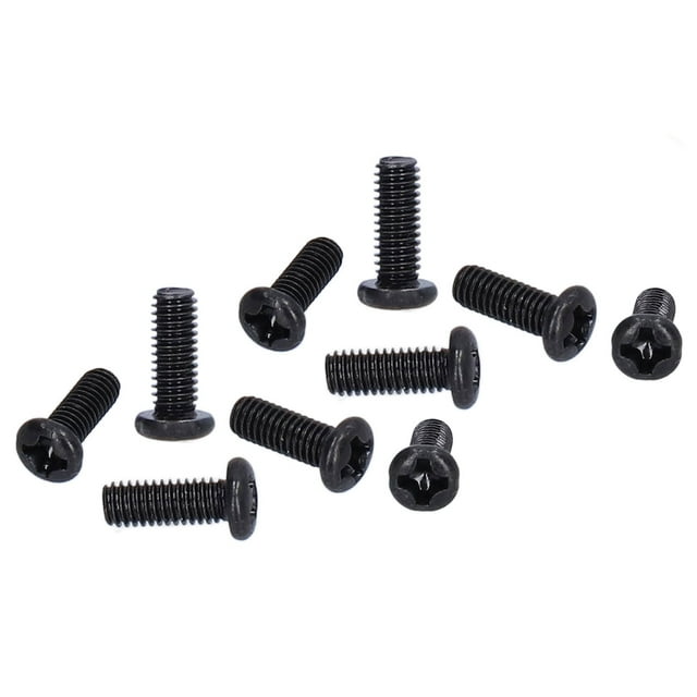 Gupbes Pan Machine Screws,50pcs DIN 7985 Steel Pan Head Machine Screw Fully Threaded Black Zinc Plated Bolts Fastener,DIN 7985