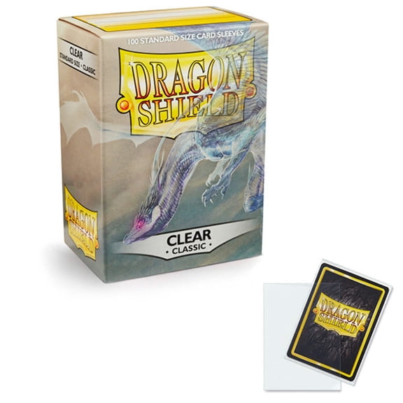 Dragon Shield, Standard size TCG card sleeves, 100ct. Classic Sleeves - Clear