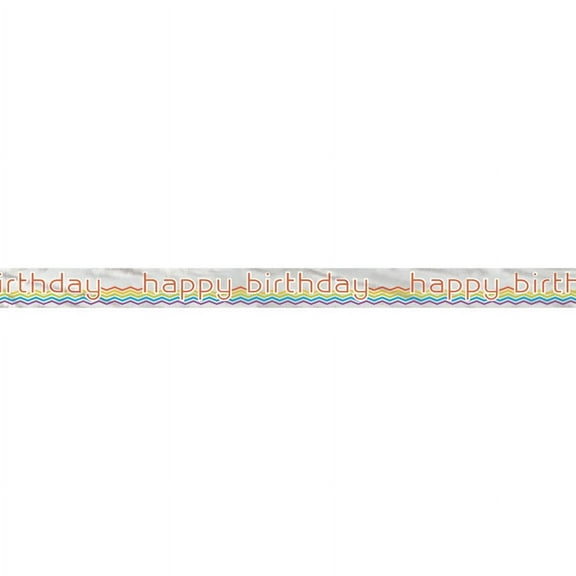 12ft Foil Rainbow Chevron Happy Birthday Banner