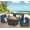 Blue, variant on Gaildon 5 Piece Patio Furniture Set with Fire Pit Table, All Weather Outdoor Sectional PE Rattan, Patio Conversation Sets with Cushions for Garden Lawn Balcony Porch Deck, Grey