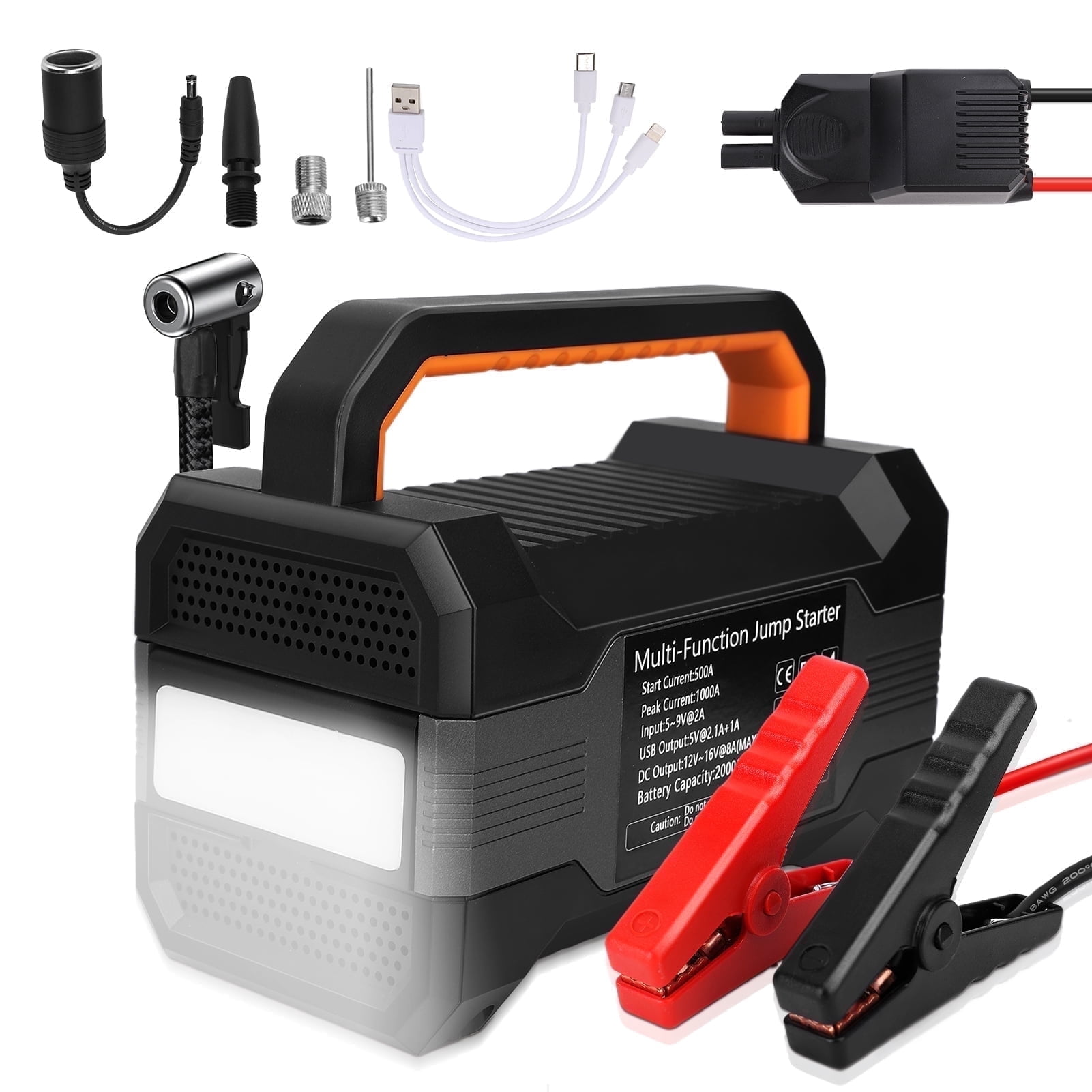 VTOMAN X5 Black Jump Starter Power Pack With Air Compressor, 3500A 12V Car Battery Booster Jump Starter (Up To 9L Gas/8L Diesel Engines), Portable...