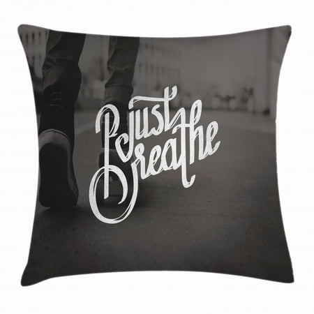 Just Breathe Throw Pillow Cushion Cover Teenager In Sneakers