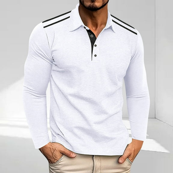 BLCHUNen Mens Long Sleeve Shirts Pullover Trundown Collar Berathable Casual Fall Tops Lightweight Workout Stretch Trendy T Shirts