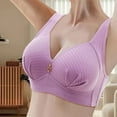 thumbnail image 2 of Riforla Women Fashion Casual Breathable Tube Top Bra Underwear Without Steel Ring Gathering and Adjusting Bro Everyday Wear Bras Purple 38, 2 of 6