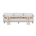 thumbnail image 2 of Pemberly Row Teak Wood Sofa Natural Look - Light Grey Fabric, 2 of 5