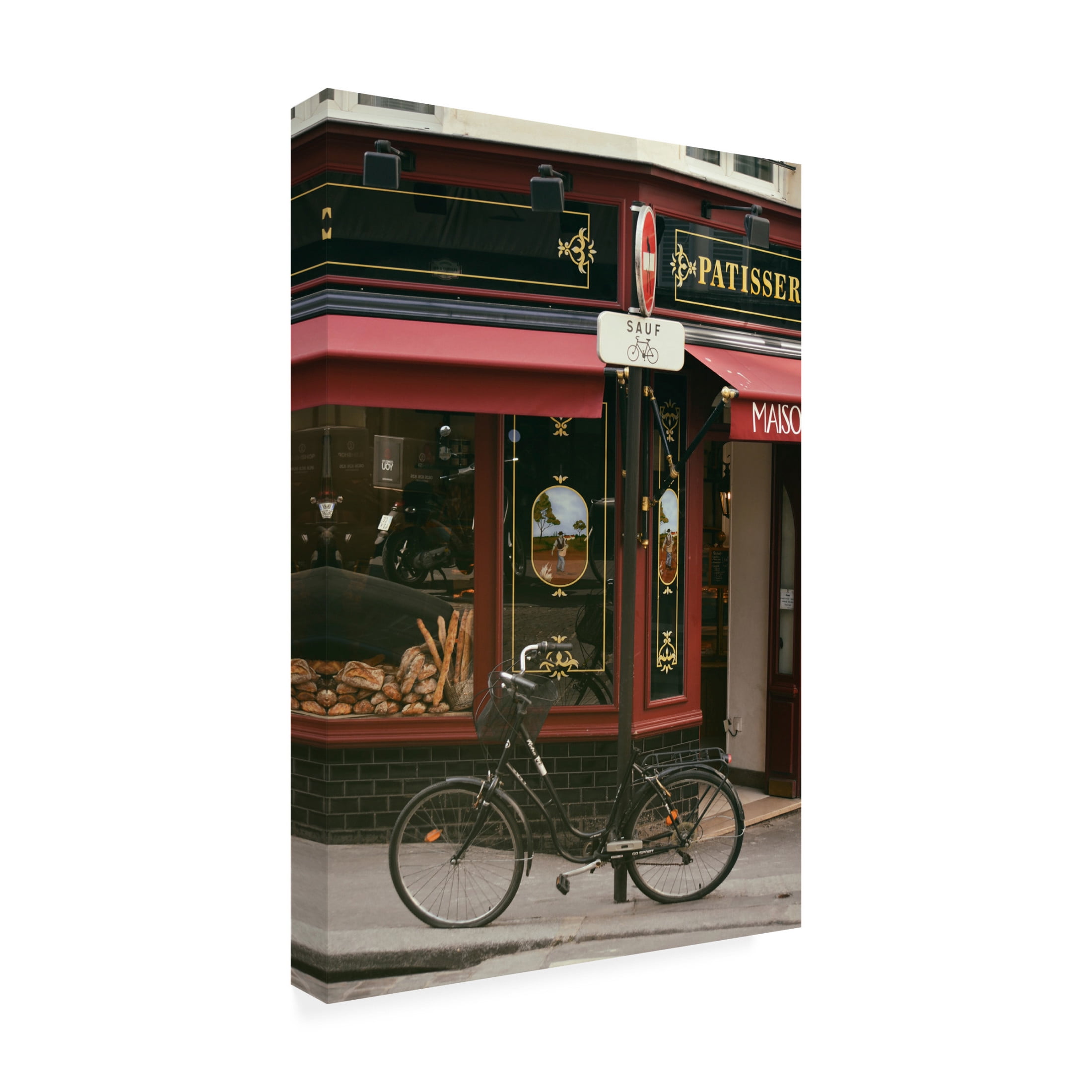 Canvas Wall Art - Carina Okula 'Baguettes and a Bike' Wall Art for Living Room, Bedroom, or Office Décor by Trademark Fine Art - 16 x 24 Inches
