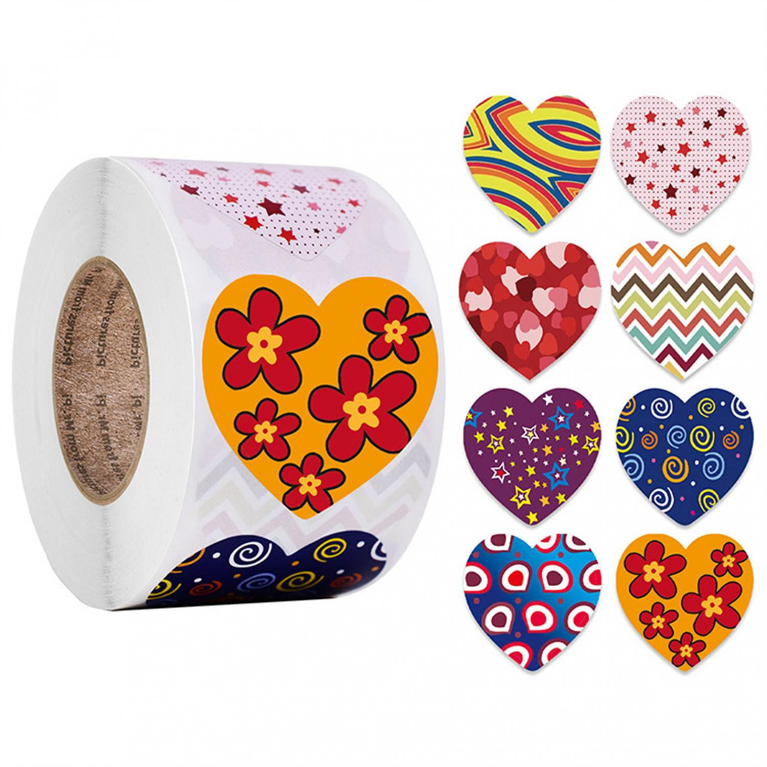500 Sheets/Roll Heart Stickers Seal Labels Package Sticker Envelop Decals