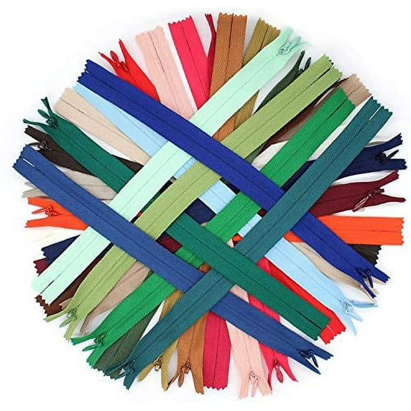 Invisible (Conceal) YKK Zipper Assortment - Mix of Hot Seasonal Colors for Clothes, Crafts & Sewing Projects - Made in The United States (25 Zippers Per Pack) (20" Inches)