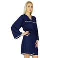 thumbnail image 3 of Bimba Women Getting Ready Bridesmaid Robes Blue Rayon Short Robe, 3 of 6
