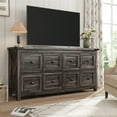 thumbnail image 5 of EnHomee Dresser for Bedroom Wooden Dresser TV Stand Farmhouse Dresser with 8 Drawers, Dark Rustic Oak, 5 of 7