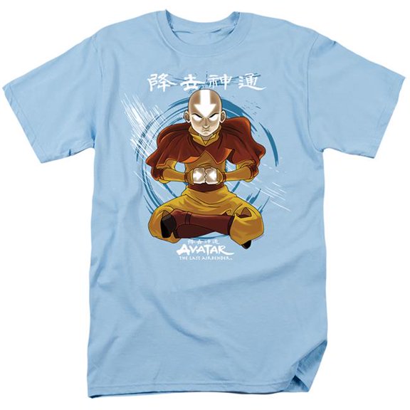 Trevco NICK251-AT-2 Avatar the Last Airbender & Power Of Air Short Sleeve Adult 18-1 T-Shirt, Light Blue - Medium