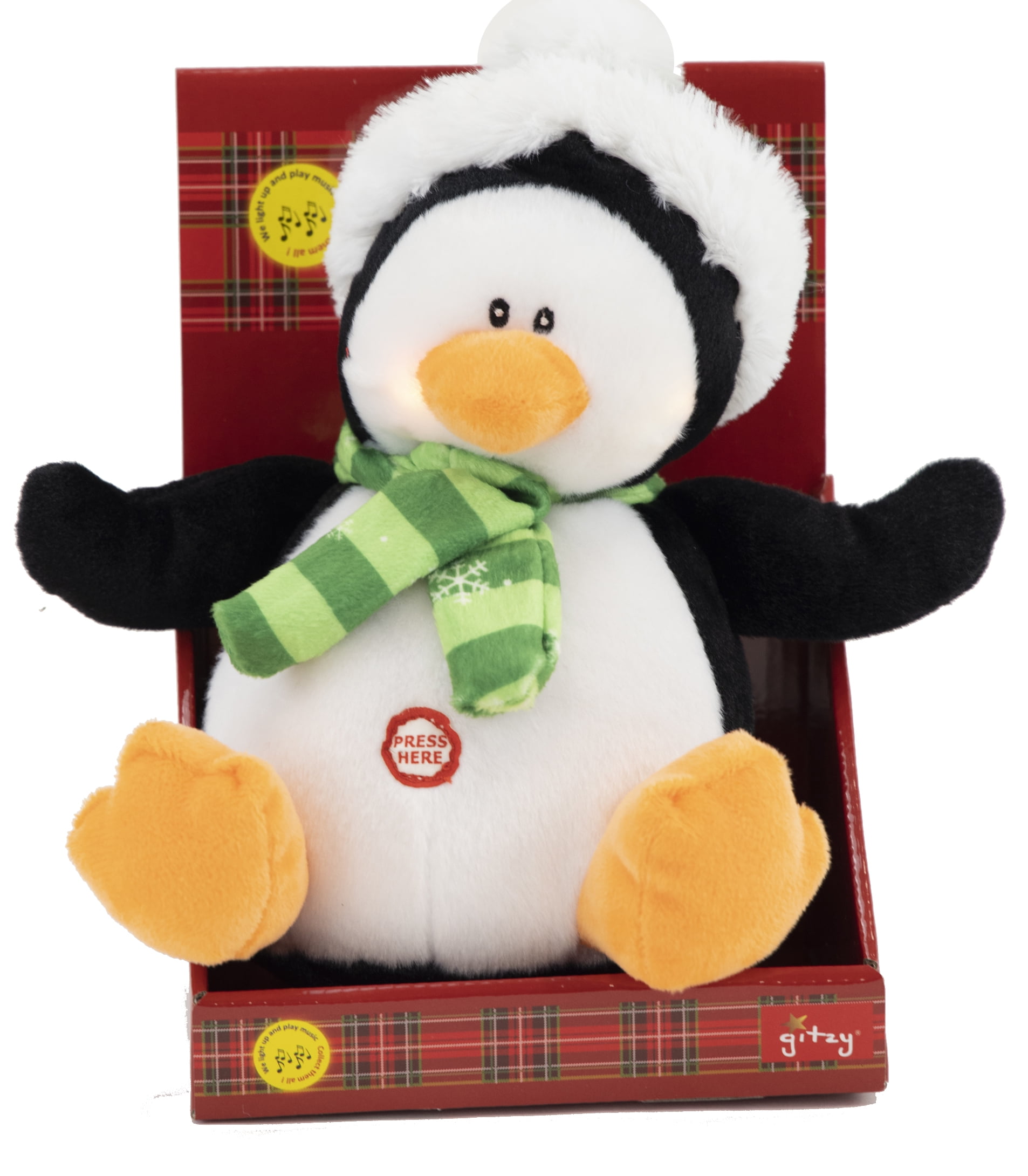 Penguin Plush Holiday Friend with Music and Lights - Walmart.com