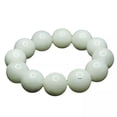 thumbnail image 6 of K-KED Natural Jade Nephrite Lucky Gift Men Women 18mm Glossy Round&nbsp;Beaded Bracelet, 6 of 7