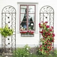thumbnail image 3 of 4 Pack Metal Garden Trellis 86.7" x 19.7" Rustproof Trellis for Climbing Plants Outdoor Flower Support Brown, 3 of 11