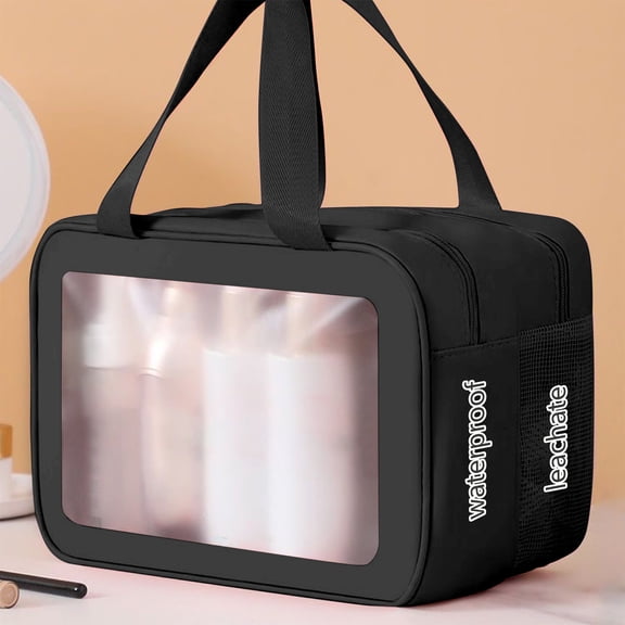 Specollect Clearance 4 Pcs Transparent Large Clear Travel Bags for Toiletries, Waterproof Clear Plastic Cosmetic Makeup Bags, Transparent Packing Organizer Storage Bags