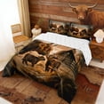 thumbnail image 3 of Erosebridal Highland Cow Queen Comforter Set, Brown Farmhouse Lodge Cabin Bedding Comforter Set, 3 of 6