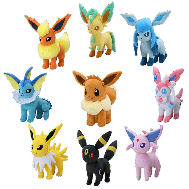 Kawaii Pokemon Umbreon Vaporeon Sylveon Flareon Jolteon Eevee Peluche Plush Toys Pikachu Stuffed Toy Doll Kids Xmas Gifts zhangyuxiang LED