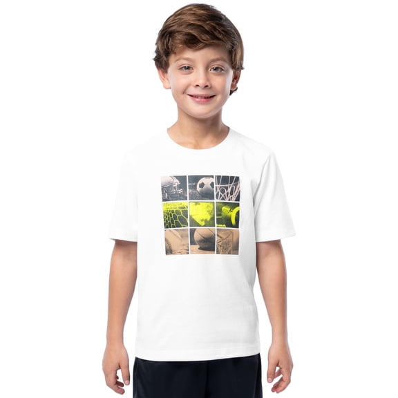 Athletic Works Boys Short Sleeve Graphic T-Shirt, Sizes 4-18 & Husky