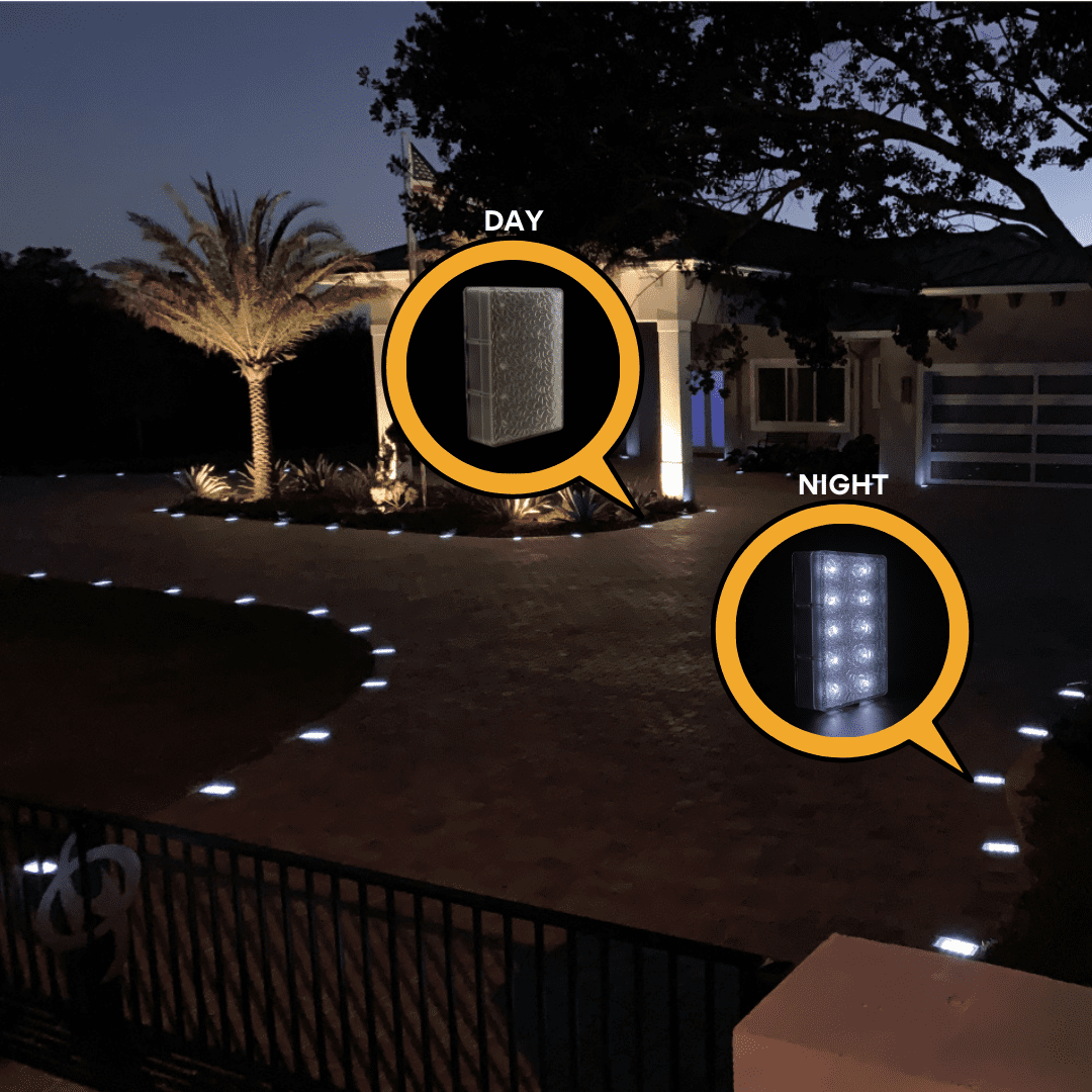 Solar Brick Warm White LED Light 6x9, Outdoor Lights, Path & Garden Lights, Solar Energy