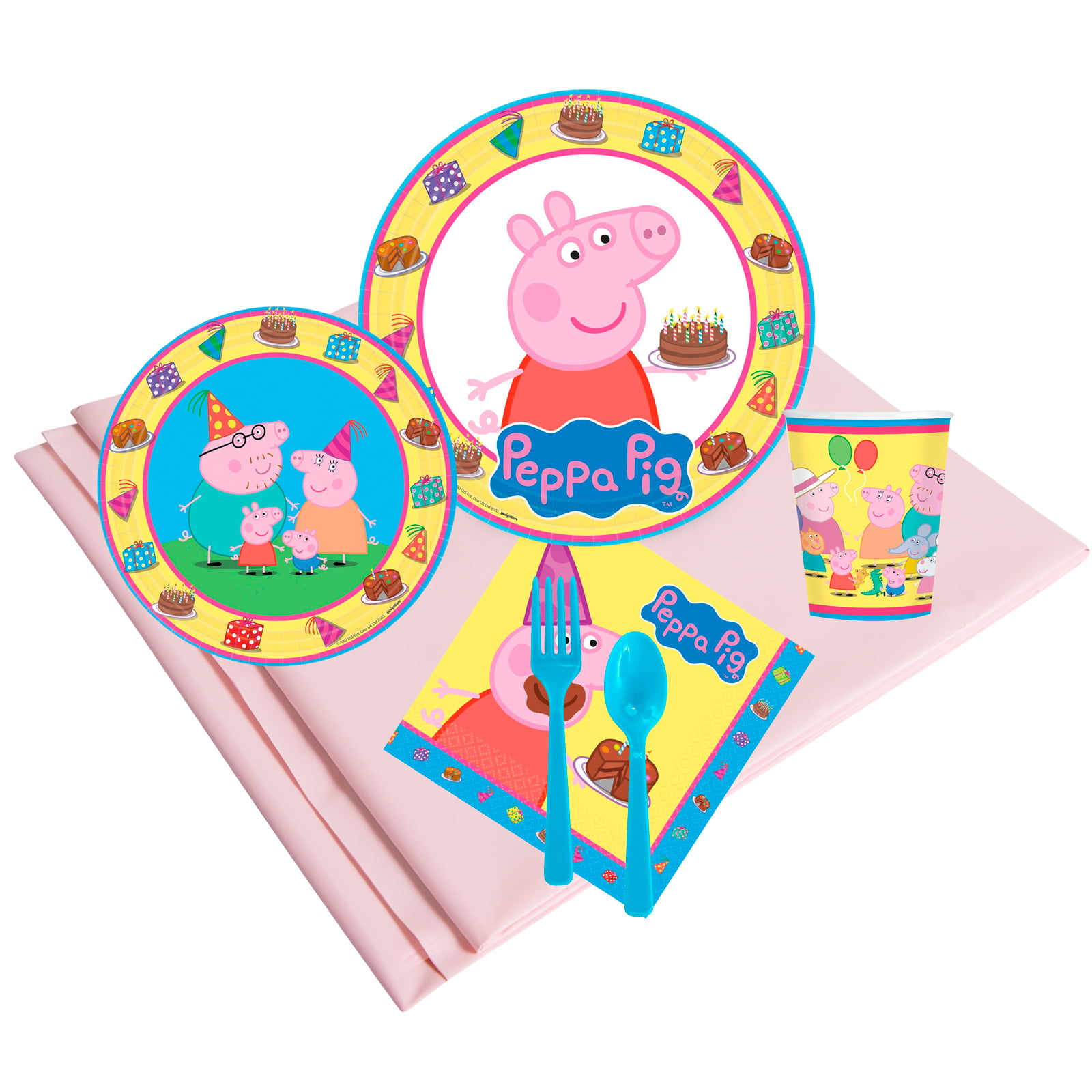 ~ Birthday Party Supplies Cake Dessert Cartoon 8 PEPPA PIG SMALL PAPER PLATES
