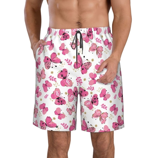 Fotbe Girl Butterfly Trajes de Baño Estampados para Hombre, Shorts de Verano de Secado Rápido, Ropa de Playa, Bañadores-X-Large