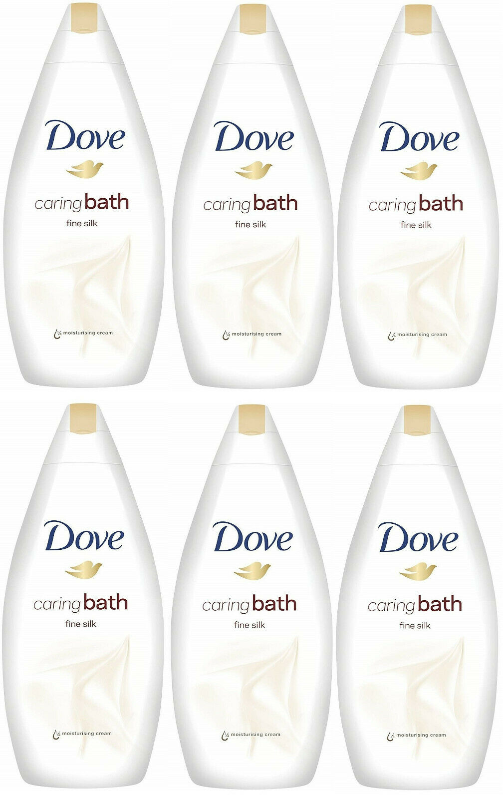 Dove Caring Bath Fine Silk Bath Soak, 16.9 Ounce / 500 Ml (Pack of 6