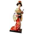 thumbnail image 4 of Muñeca oriental artesanal de geisha japonesa con decoración de kimono de 23 cm. Estatua de niña. Estilo A, 4 of 9