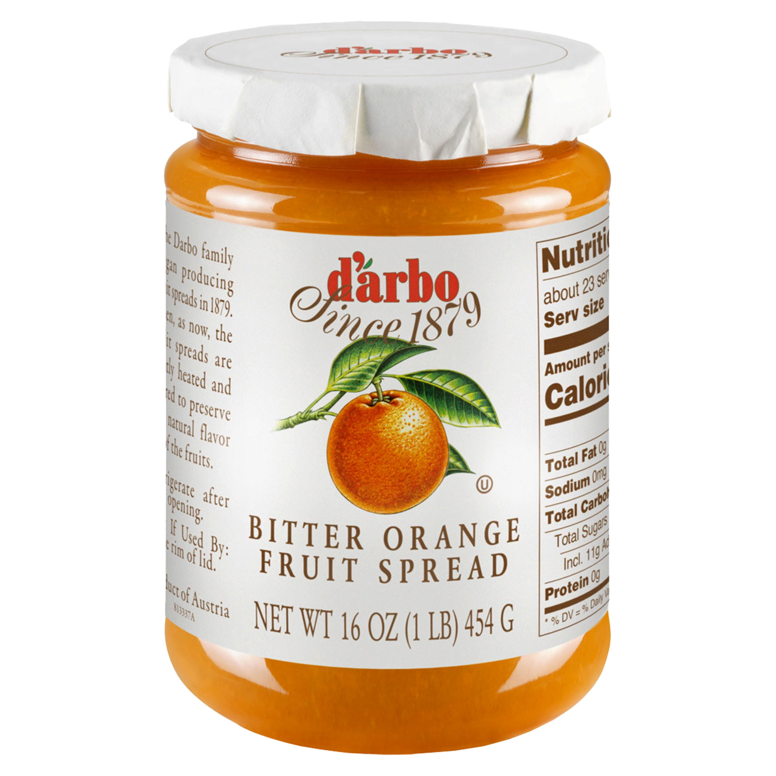 D'Arbo BITTER ORANGE Fruit Spread Preserve 16 Oz. (454 G) X 2 with Bonus Gold Stainless Steel Stirring/Spreader Spoon (3-Pc Set)