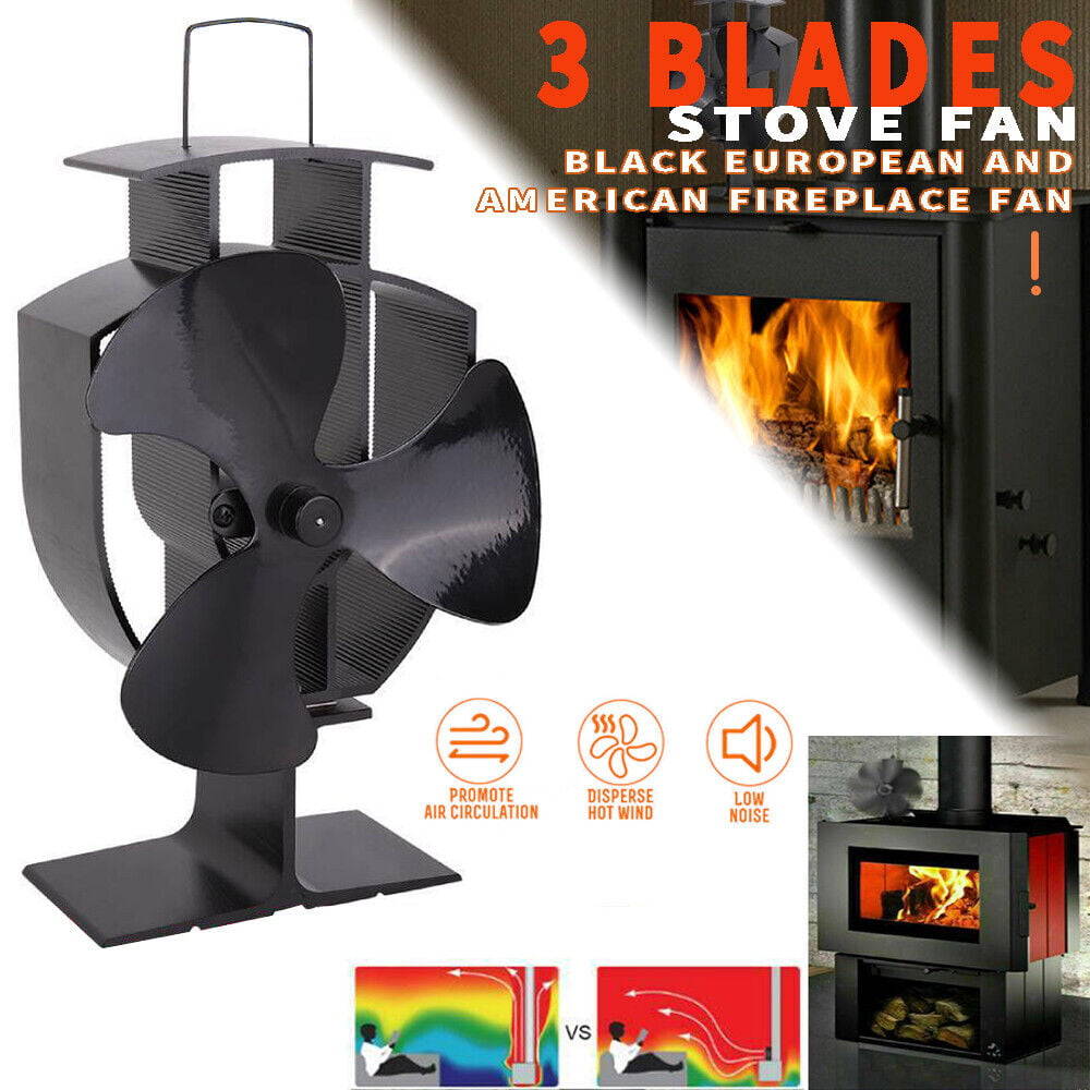 Fire Fireplace Burner Valiant 2 Blade Heat Powered Stove Fan Warmth 