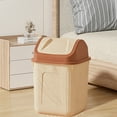 thumbnail image 5 of Flip-Top Square Trash Can with Lid - Odor-Control Plastic Waste Bin for Office, Bathroom, Desk Side & Small Spaces - Compact Garbage Bin for Home & Workspace Organization, 13*9in, Khaki, 5 of 6