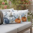 thumbnail image 4 of Blue Pumpkins Fall Outdoor Pillow Covers 20"x12" Set of 2,Waterproof Throw Pillow Covers for Patio Furniture,Coastal Thanksgiving Summer Botanical Decorative Cushion Pillowcases for Garden Couch Sofa, 4 of 9