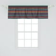 thumbnail image 2 of Ambesonne Striped Window Valance, Retro Aztec Art, 42" x 18", Teal Plum and Orange, 2 of 3