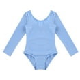 thumbnail image 4 of Jowowha Kids Girls Classic Long Sleeves Ballet Dance Leotard Gymnastic Unitard Blue 4, 4 of 6