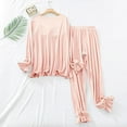 thumbnail image 6 of Besolor Women's Cute Pajamas 2 Piece Outfits Casual Soft Lace Ruffle Long Sleeve Tops and Pants Set Sleepwear Pjs, 6 of 9