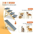 thumbnail image 3 of VEVOR Wooden Pet Steps and Ramp Combo, 2-in-1 Design, Foldable Access for Beds, Sofas, and Vehicles, 4-Step Structure for Pets of Small to Large Size, Supports up to 150 lbs, 3 of 9
