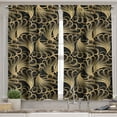 thumbnail image 2 of Ambesonne Abstract Valance & Curtain, Ornamental Curved Lines, 55"x45", Charcoal Grey and Pale Brown, 2 of 7