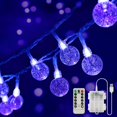 thumbnail image 1 of Batería Fairy Lights OMIKA Globe de 30 LED UV negra, 4,5 m, paquete de 2, 1 of 7