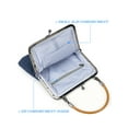 thumbnail image 5 of Gustave Women Denim Crossbody Handbag Purse Kiss Lock Vintage Clutch Evening Bag Top Handle Shoulder Satchel Bags, Blue, 5 of 9