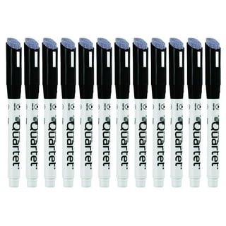 Quartet Classic Low Odor Dry-Erase Markers, Fine Tip, DryGuard Ink, Black,  12 Pack