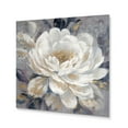 thumbnail image 2 of Designart "Emotions Of Peony Flower White & Gold I" Floral Peony Metal Wall Decor, 2 of 5