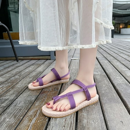 

Aufmer Clearance Sandals for Women New Fashion Flat Bottom Roman Ladies Shoes Casual Sandals With Sandals